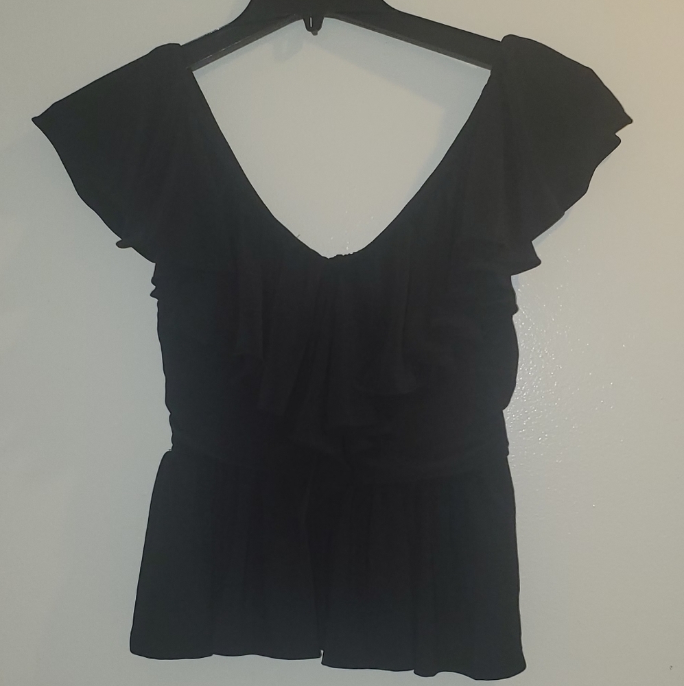 Express Elegant Ruffled Black Women's Top XS